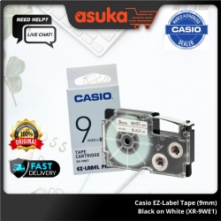 CASIO EZ-Label Tape (9mm) Black on White (XR-9WE1)