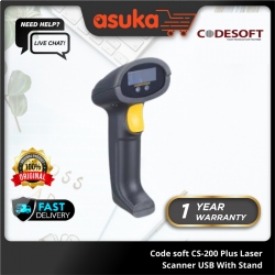 Code Soft CS-200 PLUS Laser Scanner USB With Stand