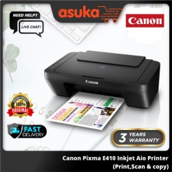 Canon Pixma E410 Inkjet Aio Printer (Print,Scan & copy)