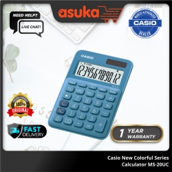 Casio New Colorful Series Calculator- MS-20UC-BU