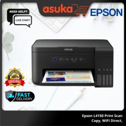 Epson L4150 Print Scan Copy, WiFi Direct, Borderless, Black print speed 10.5 ipm, Color print speed 5 ipm, Printer