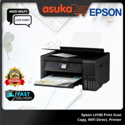 Epson L4160 Print Scan Copy, WiFi Direct, LCD, Duplex, Borderless, Black print speed 10.5 ipm, Color print speed 5 ipm, Printer