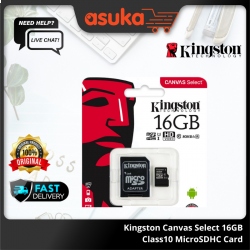 Kingston Canvas Select 16GB 80R/10W Class10 MicroSDHC Card