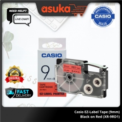 CASIO EZ-Label Tape (9mm) Black on Red (XR-9RD1)