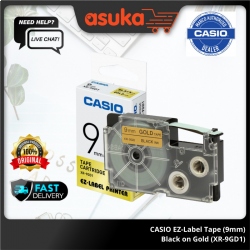 CASIO EZ-Label Tape (9mm) Black on Gold (XR-9GD1)