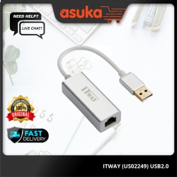 ITWAY (US02249) USB2.0 To Gigabit Ethernet Aluminium Design Adapter (3 month Limited Hardware Warranty)