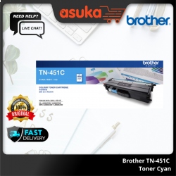 Brother TN-451C Toner Cyan up to 1,800 pages @ 5% coverage