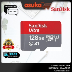 Sandisk Ultra 128GB 100R/10W A1 MicroSDXC Card-no adapter (SDSQUAR-128G-GN6MN)