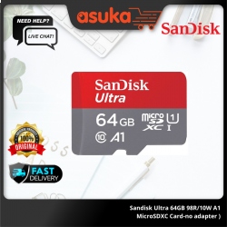 Sandisk Ultra 64GB 98R/10W A1 MicroSDXC Card-no adapter (SDSQUAR-064G-GN6MN)