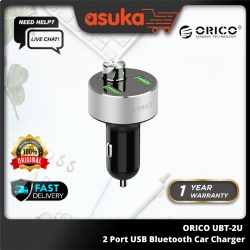 ORICO 2 Port USB Bluetooth Car Charger with Display FM Modulator (1 Year Limited Hardware Warranty)
