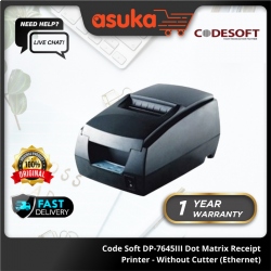 Code Soft DP-7645III Dot Matrix Receipt Printer - Without Cutter (Ethernet)