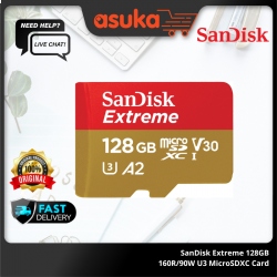 SanDisk Extreme 128GB 160R/90W U3 MicroSDXC Card (SDSQXA1-128G-GN6AA)
