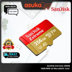 SanDisk Extreme 256GB 160R/90W U3 MicroSDXC Card (SDSQXA1-256G-GN6MA)