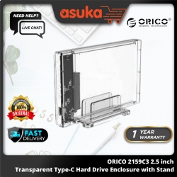 ORICO 2159C3 2.5 inch Transparent Type-C Hard Drive Enclosure with Stand (1 yrs Limited Hardware Warranty)