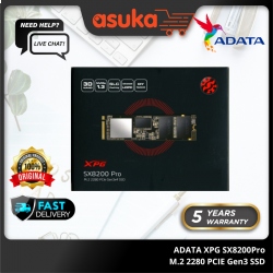 ADATA XPG SX8200Pro 256GB M.2 2280 PCIE Gen3 x4 NVMe SSD (Up to 3500MB/s Read & 1200MB/s Write)