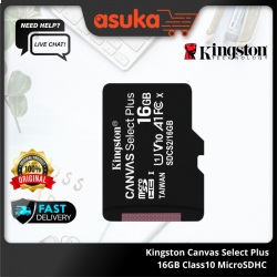 Kingston Canvas Select Plus 16GB 100R/10W Class10 MicroSDHC Card