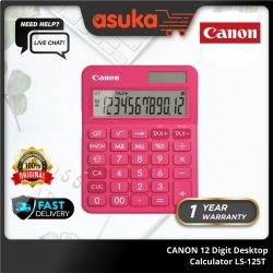 CANON 12 Digit Desktop Calculator LS-125T -PINK