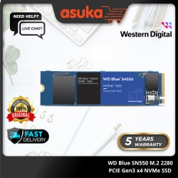 WD Blue SN550 250GB M.2 2280 PCIE Gen3 x4 NVMe SSD - WDS250G2B0C (Up to 2400MB/s Read & 950MB/s Write)