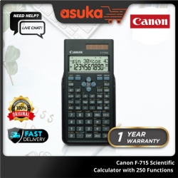 Canon F-715 Scientific Calculator with 250 Functions Black