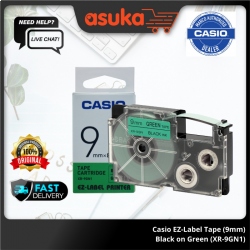 CASIO EZ-Label Tape (9mm) Black on Green (XR-9GN1)