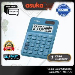 Casio Colorful Series Calculator- MS-7UC-BU