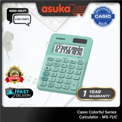 Casio Colorful Series Calculator - MS-7UC-GN