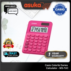 Casio Colorful Series Calculator - MS-7UC-RD