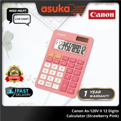 Canon As-120V II 12 Dgits Calculator (Strawberry Pink)