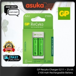 GP Recyko Charger Rechargeable E211 + 2's AA 2100 mah Rechargeable Battery