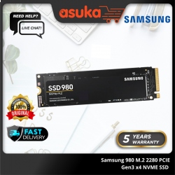 Samsung 980 1TB M.2 2280 PCIE Gen3 x4 NVME SSD - MZ-V8V1T0BW (Up to 3500MB/s Read & 3000MB/s Write)