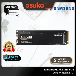Samsung 980 500GB M.2 2280 PCIE Gen3 x4 NVME SSD - MZ-V8V500BW (Up to 3100MB/s Read & 2600MB/s Write)