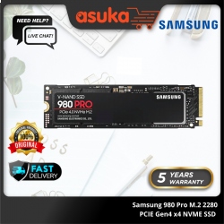 Samsung 980Pro 1TB M.2 2280 PCIE Gen4 x4 NVME SSD - MZ-V8P1T0BW (Up to 7000MB/s Read & 5000MB/s Write)