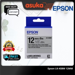 Epson LK-4SBM 12MM Black On Silver Tape (C53S654506)