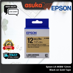 Epson LK-4KBM 12mm Black on Gold Tape