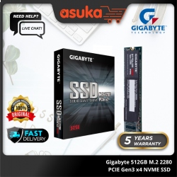 Gigabyte 512GB M.2 2280 PCIE Gen3 x4 NVME SSD (Up to 1700MB/s Read & 1550MB/s Write)