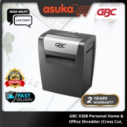 GBC X308 Personal Home & Office Shredder (Cross Cut, 9 Sheets 70gm, 1.8m/min, 15 Litres, 3 min on/ 60 min off)