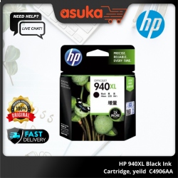 HP 940XL Black Ink Cartridge, yeild approx 2200 pgs C4906AA